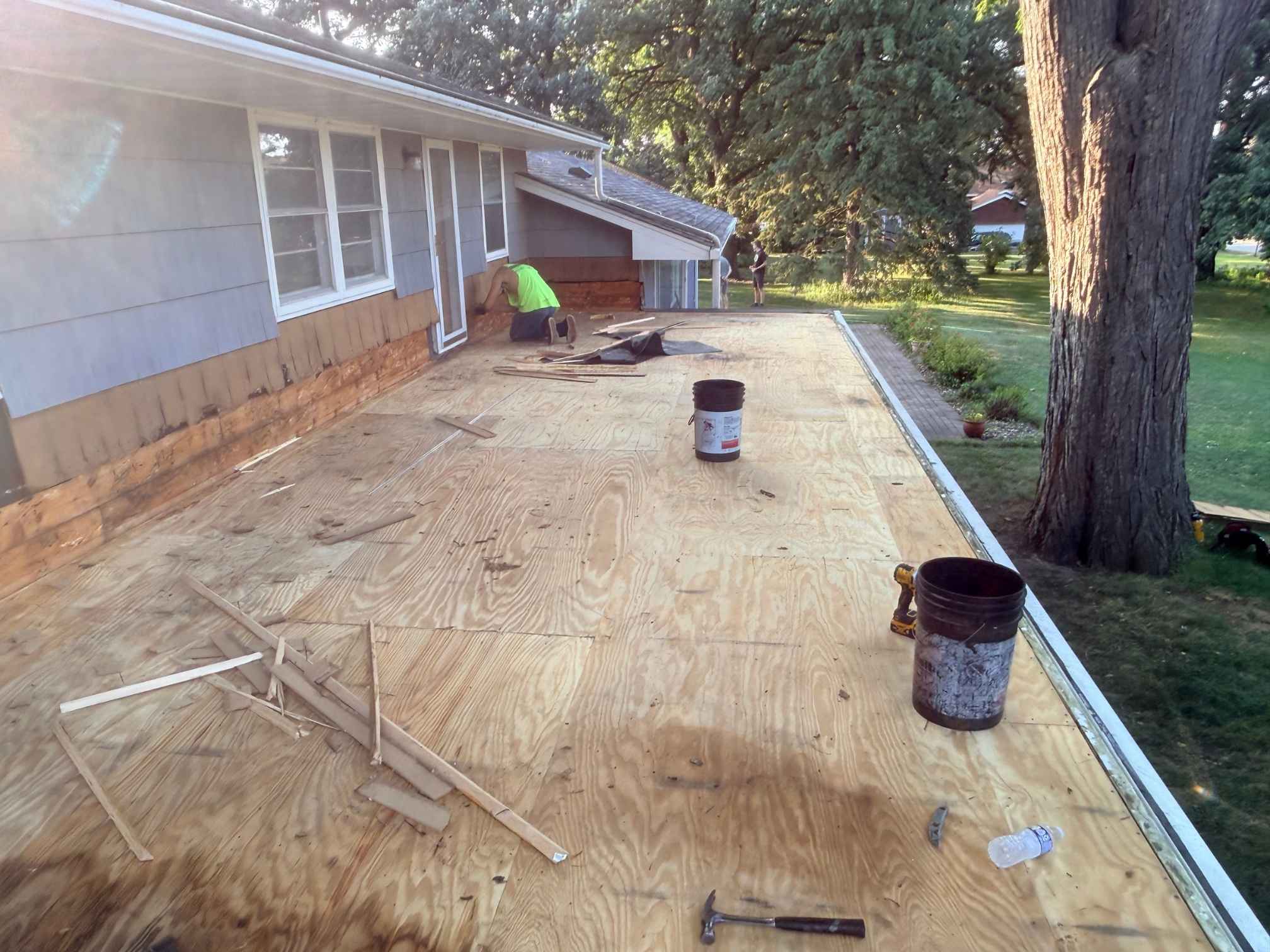 _Residential flat rubber roof replacement Robbinsdale MN