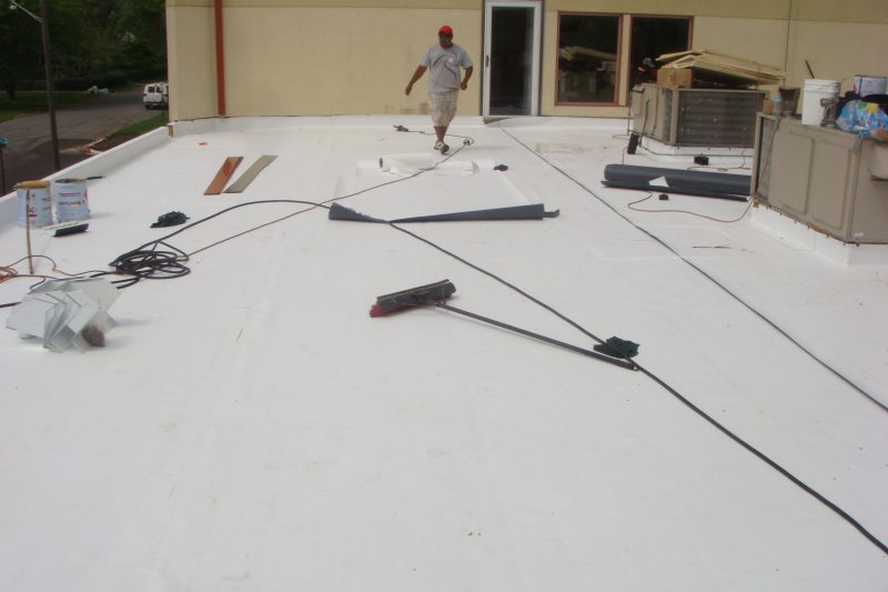Flat Roofing Installation in progress